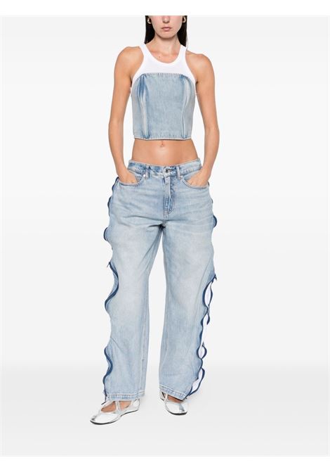 Blue zip-detail mesh-panel jeans Alexander Wang - women ALEXANDER WANG | 4DC3254882470C